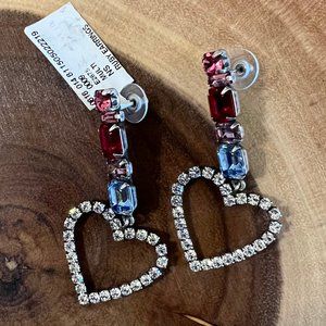 NWT DANNIJO Ruby Heart Earrings
